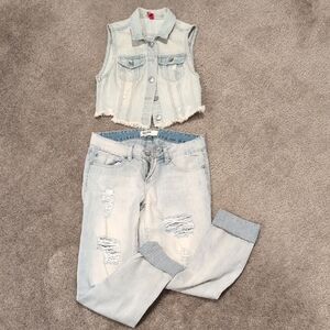 Set Of  Light Blue Denim For Women